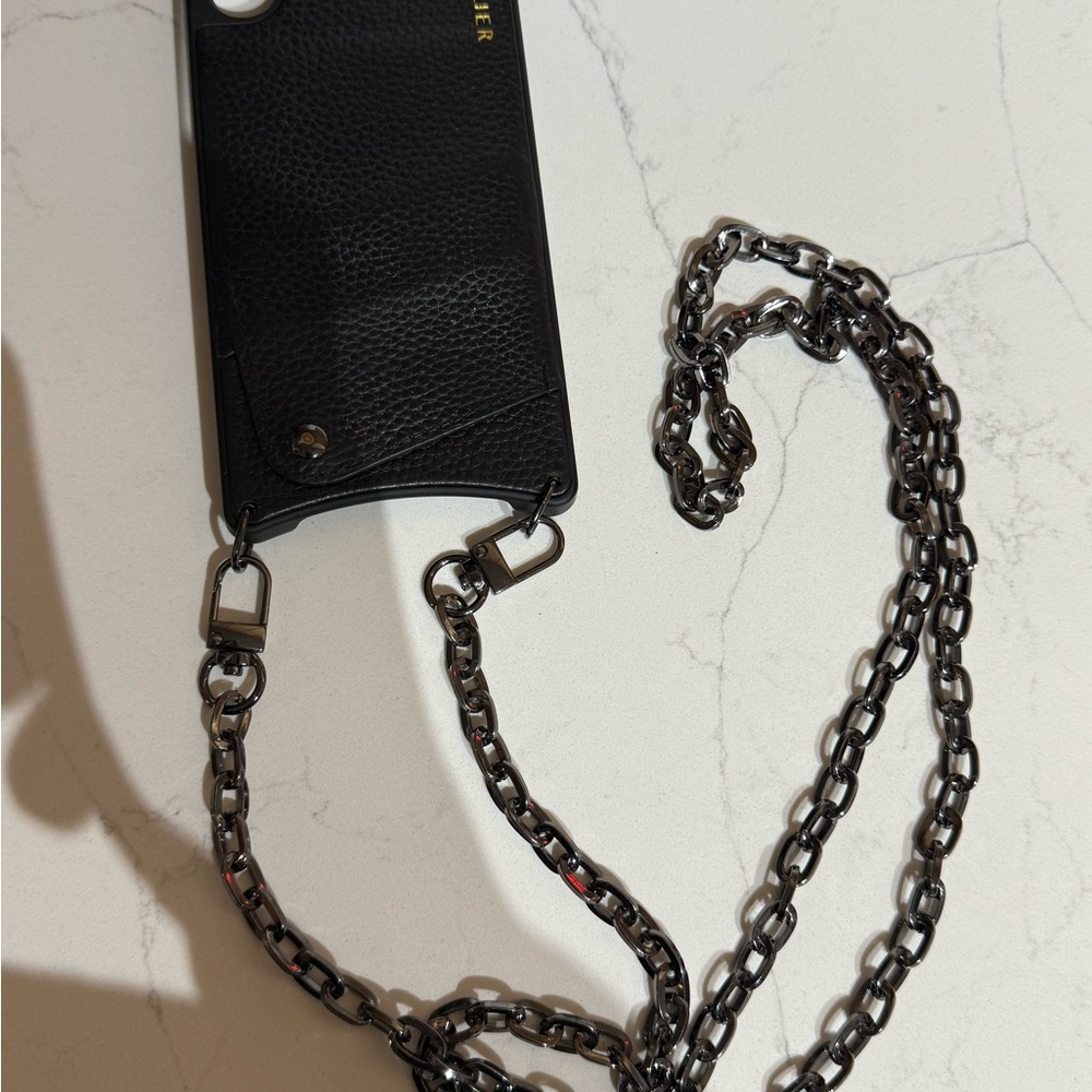 Bandolier Black iPhone XR Phone Case with Removable Chain